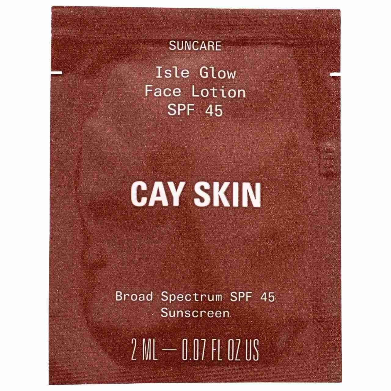 Cay skin isle glow face moisturizer SPF 45 sample