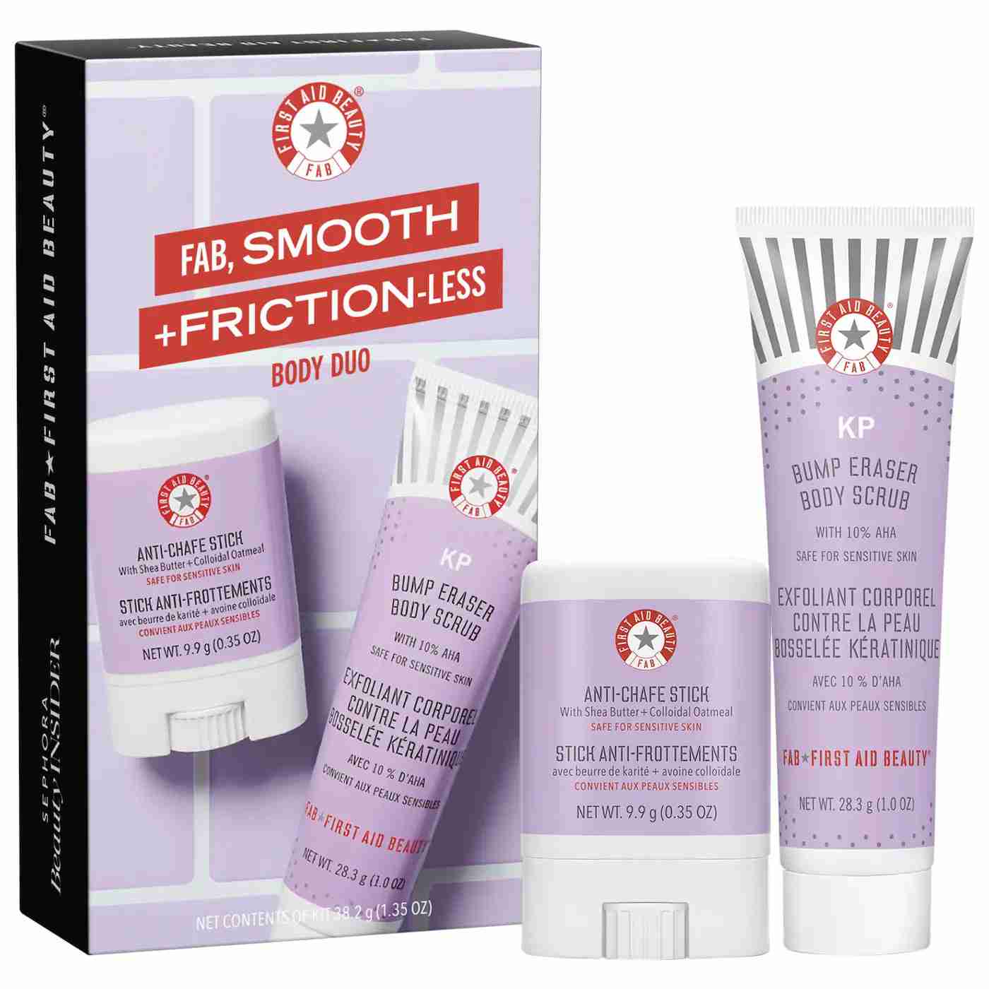 First aid beauty bump eraser and anti - chafe stick duo