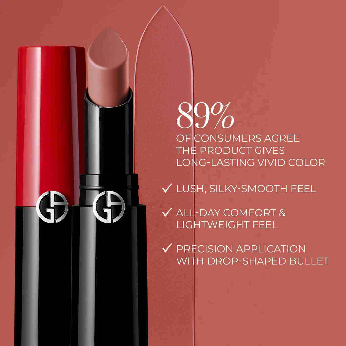 Giorgio armani lip power lipstick in 104 selfless - mini 1.4g
