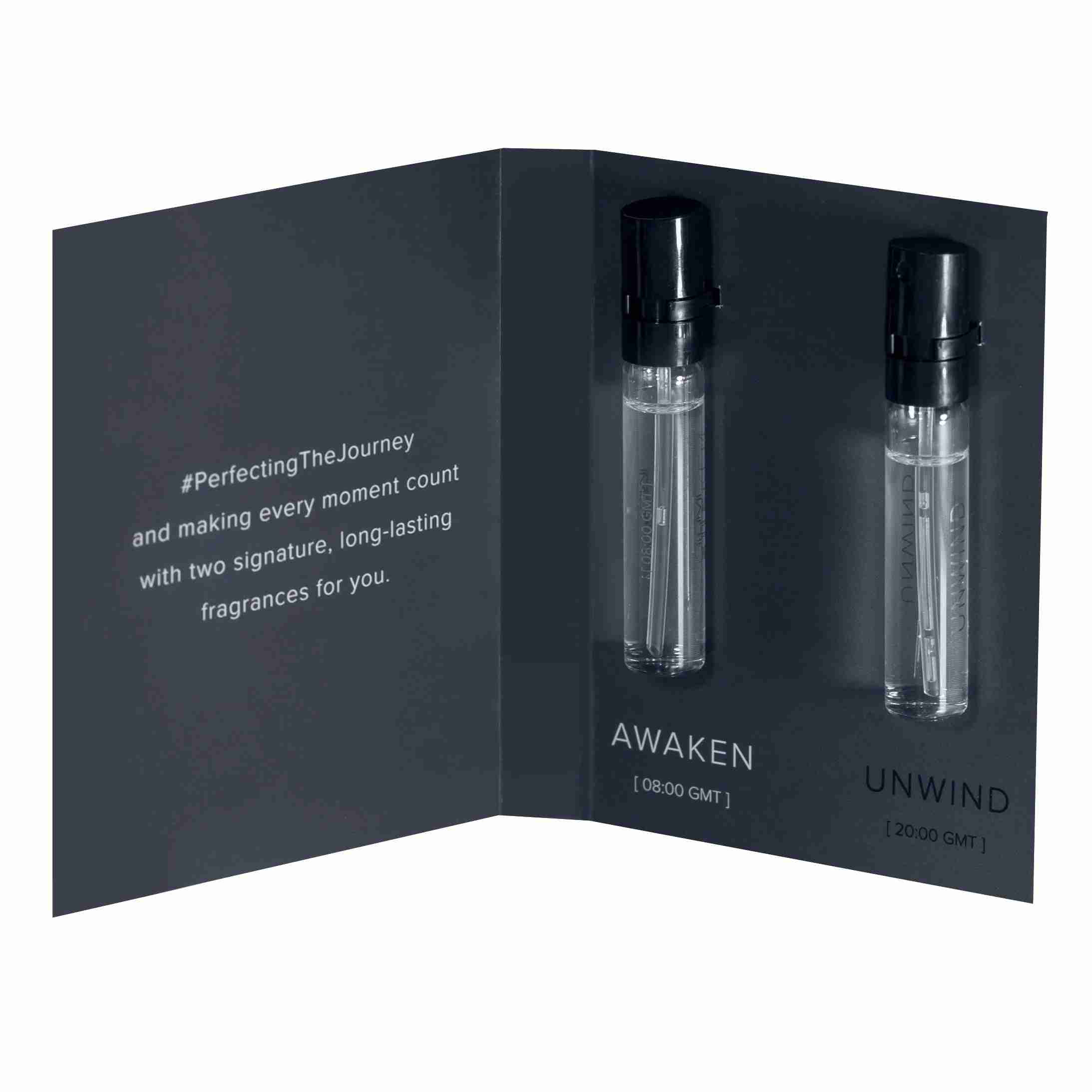 Tumi unwind/awaken eau de parfum sample duo