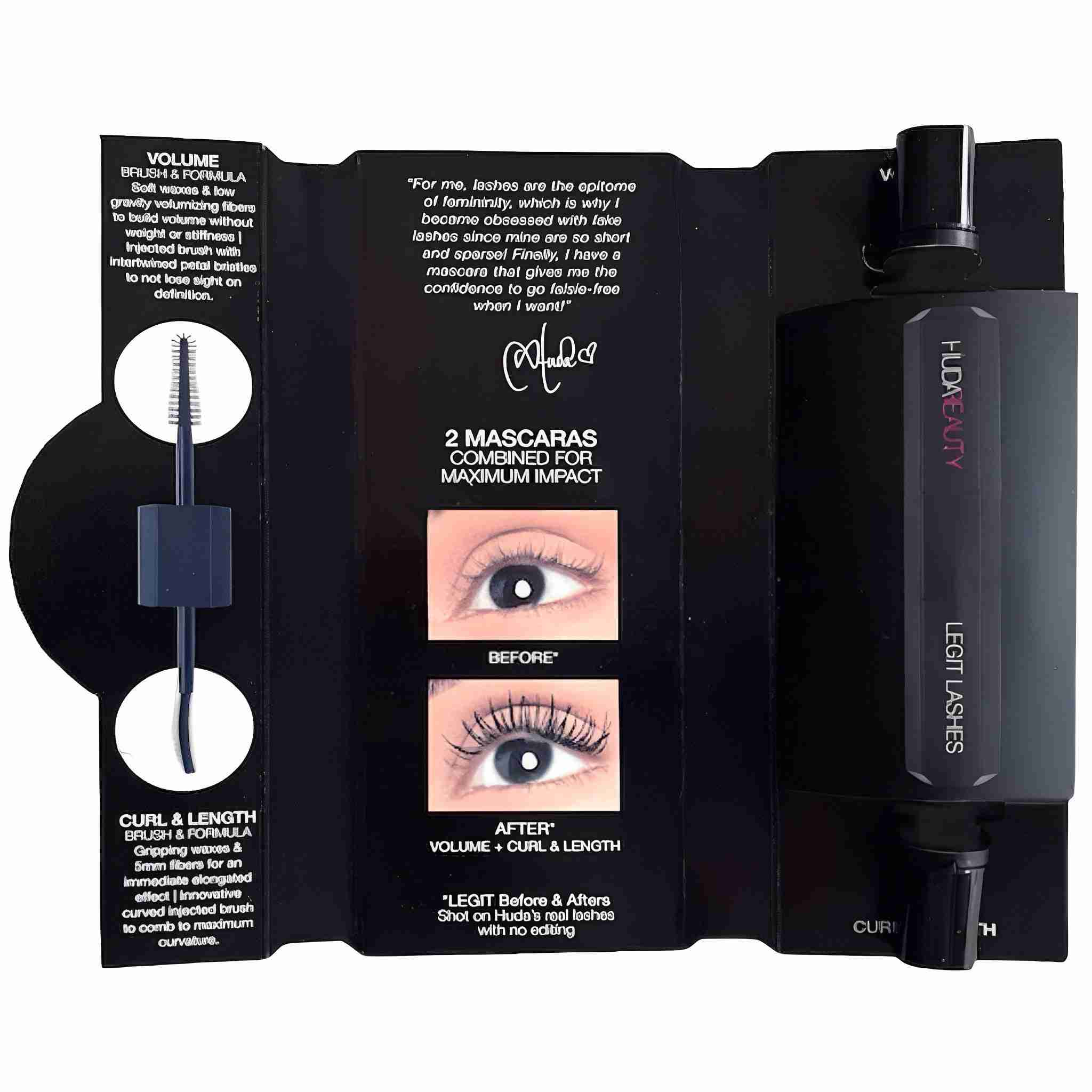Huda beauty legit lashes double - ended mascara mini