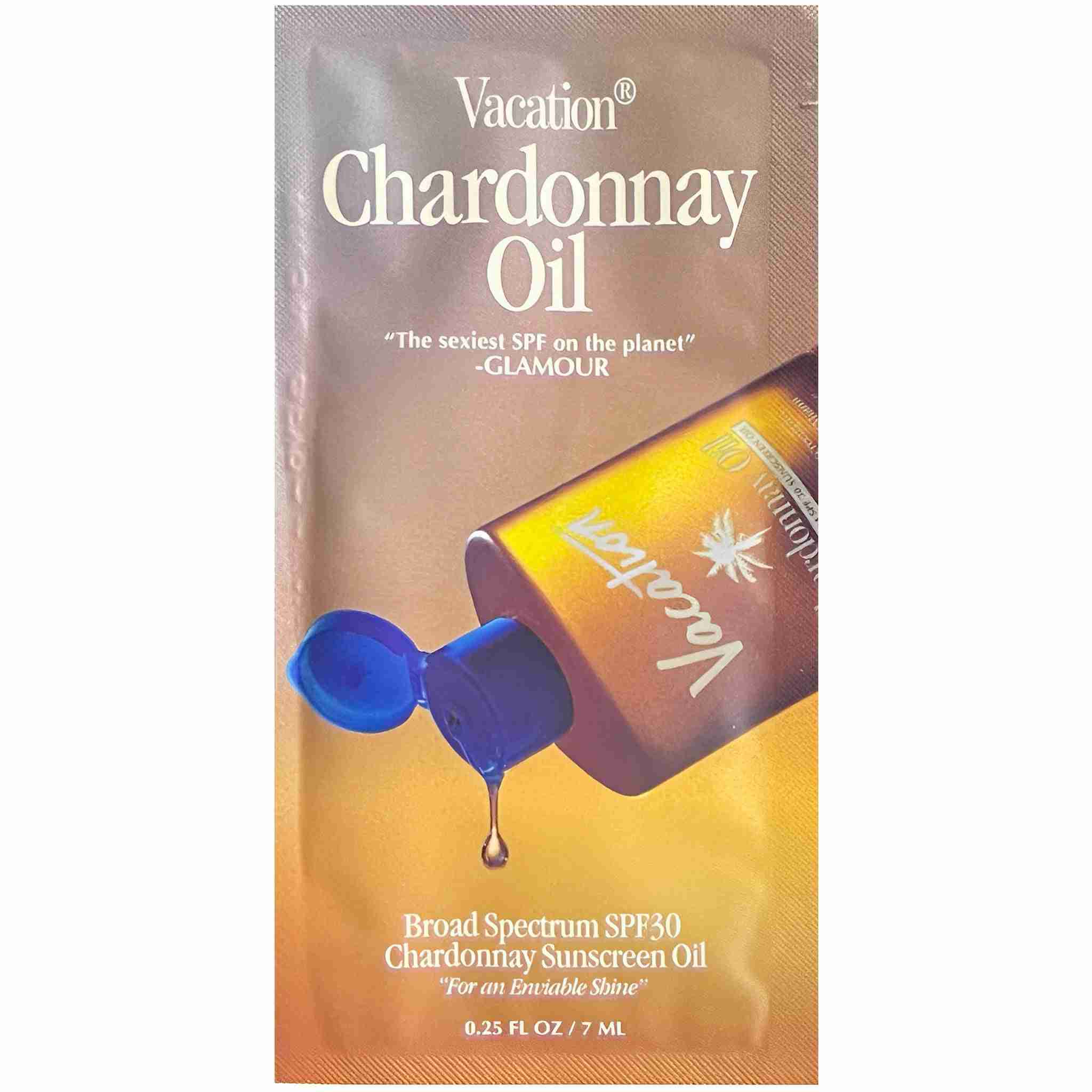 Vacation chardonnay SPF 30 sunscreen oil sample