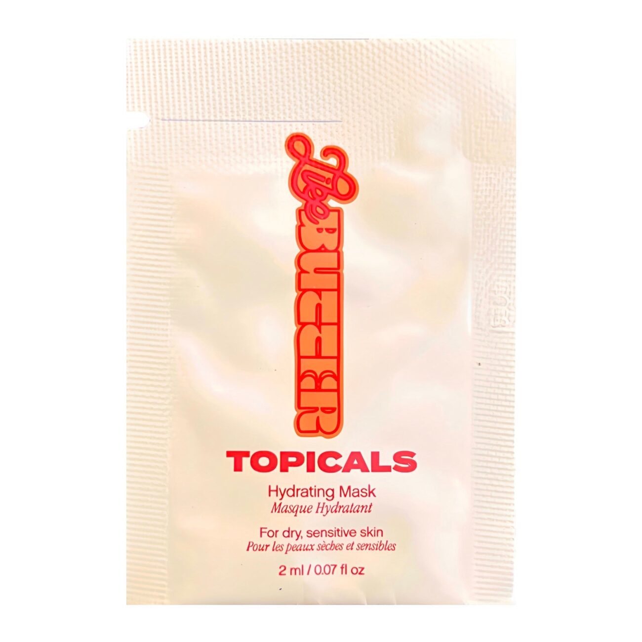 Topicals hydrating face mask sachet for sensitive skin.