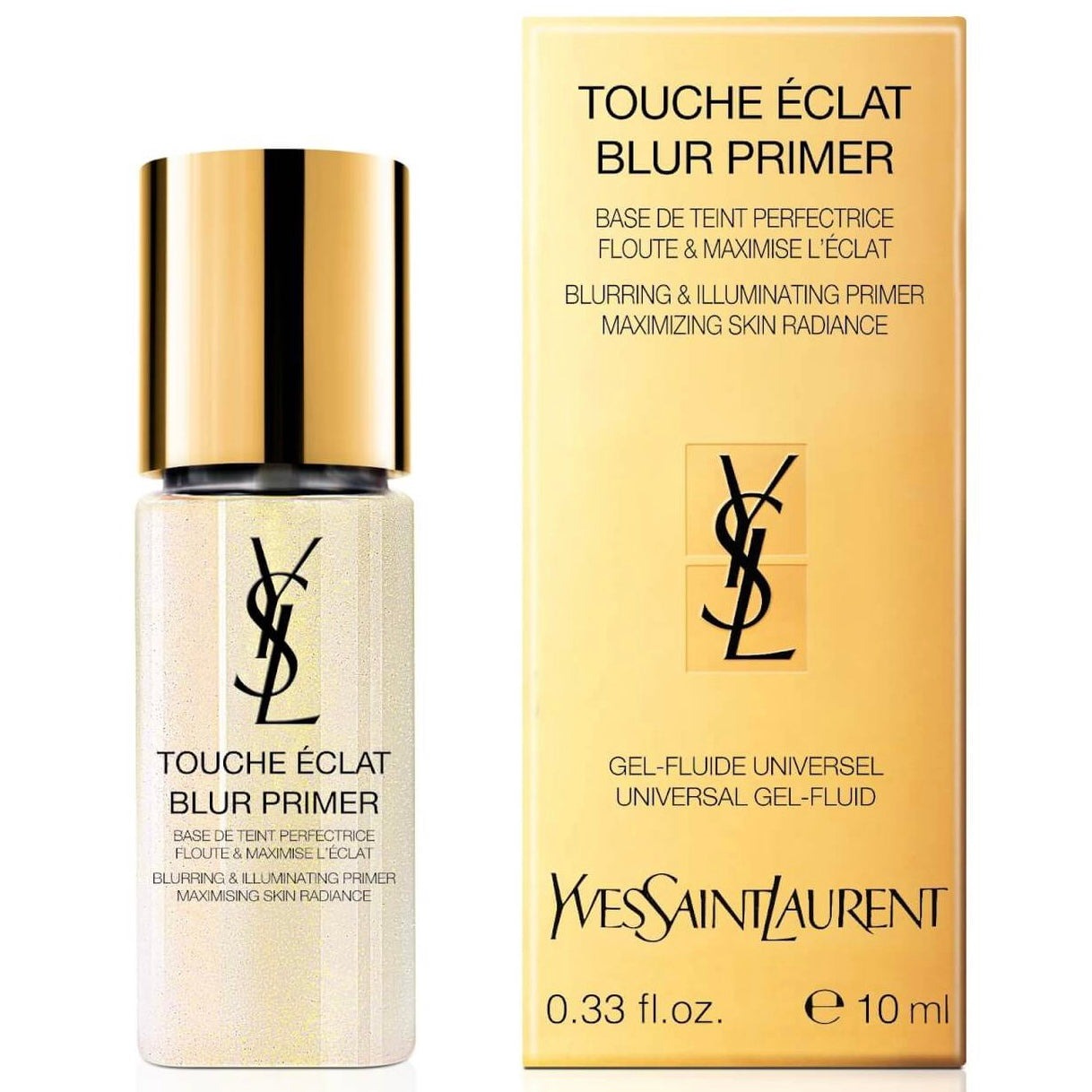 YSL Touche Éclat Blur Primer bottle and packaging.