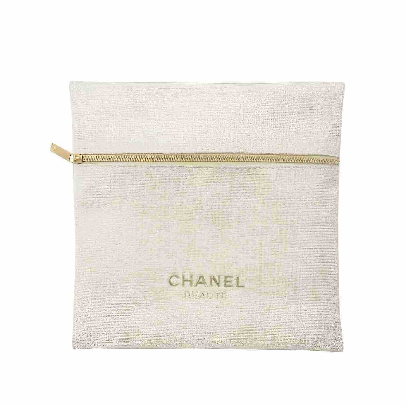 Chanel beauté champagne pearl flat pouch
