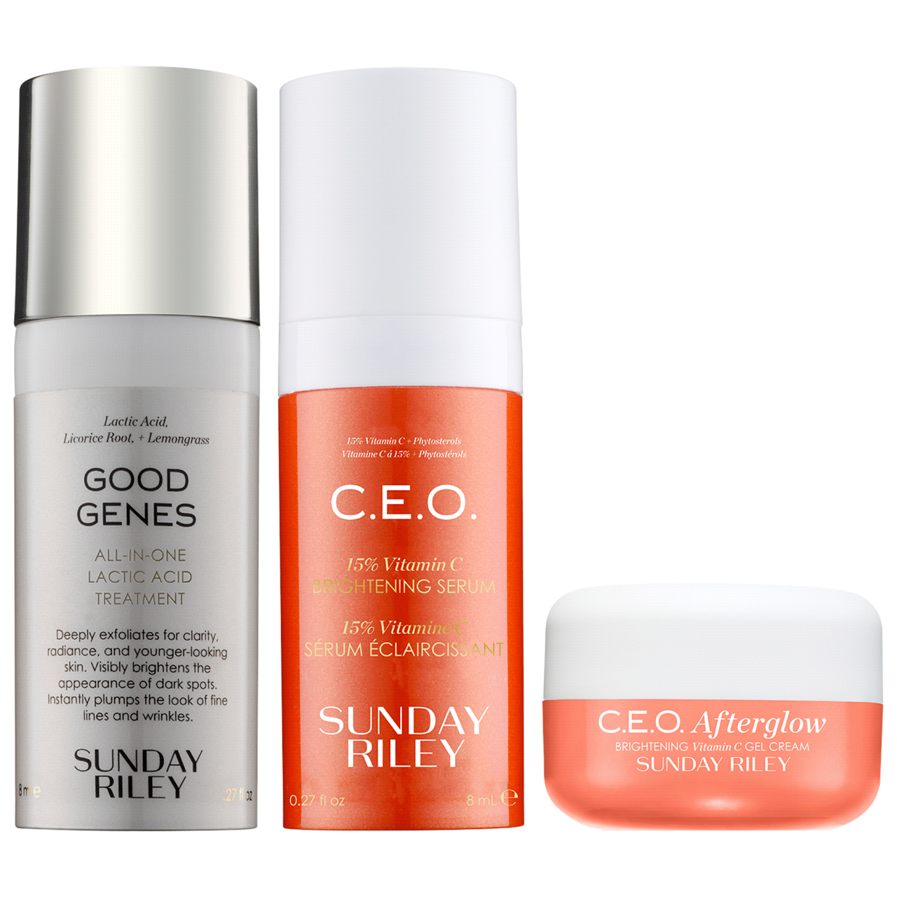 Sunday riley brighten and glow skincare set