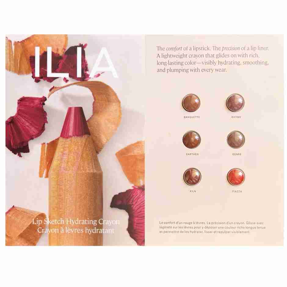 Ilia lip sketch hydrating lipstick + lip liner crayon sample