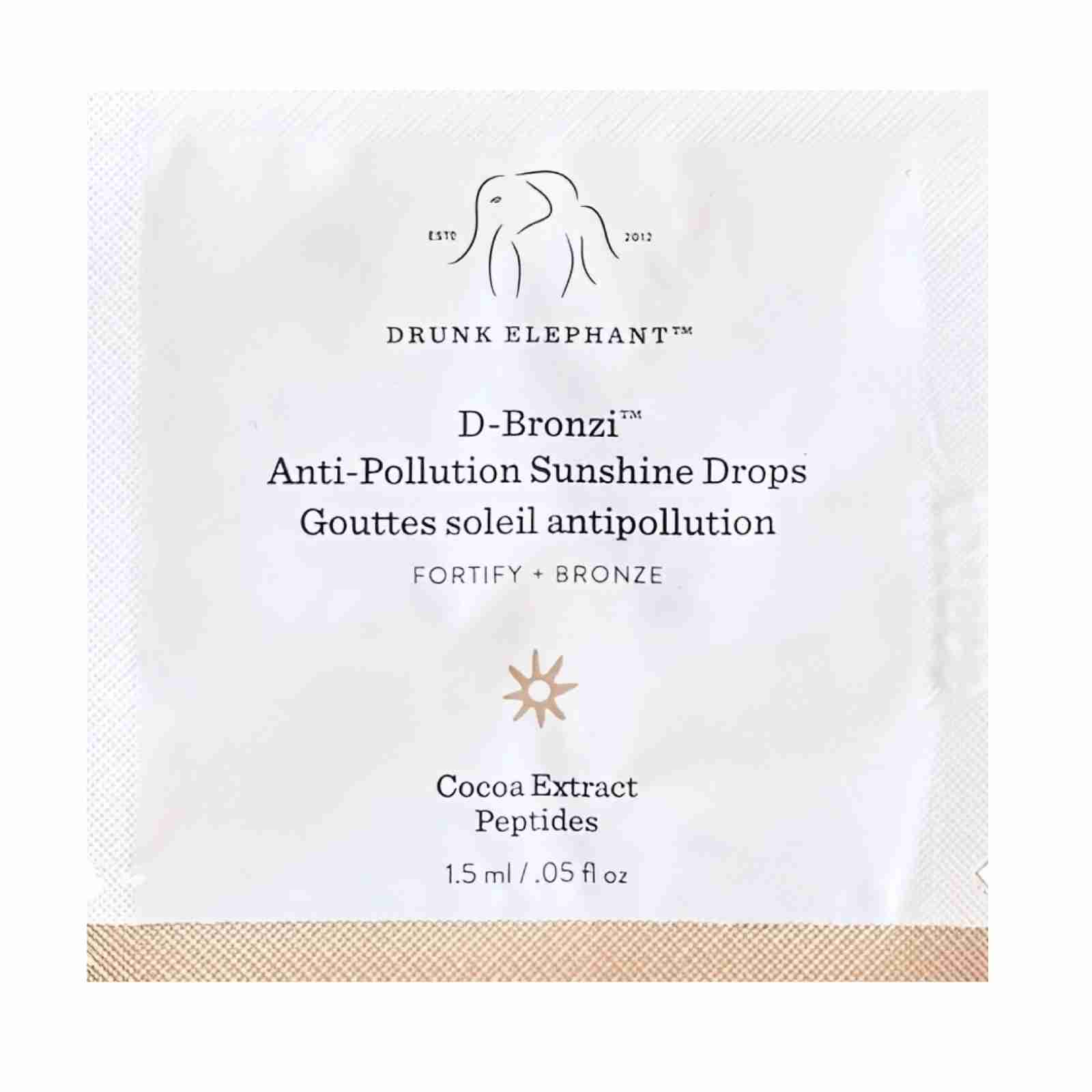 drunk elephant d-bronzi anti-pollution bronzing drops sample