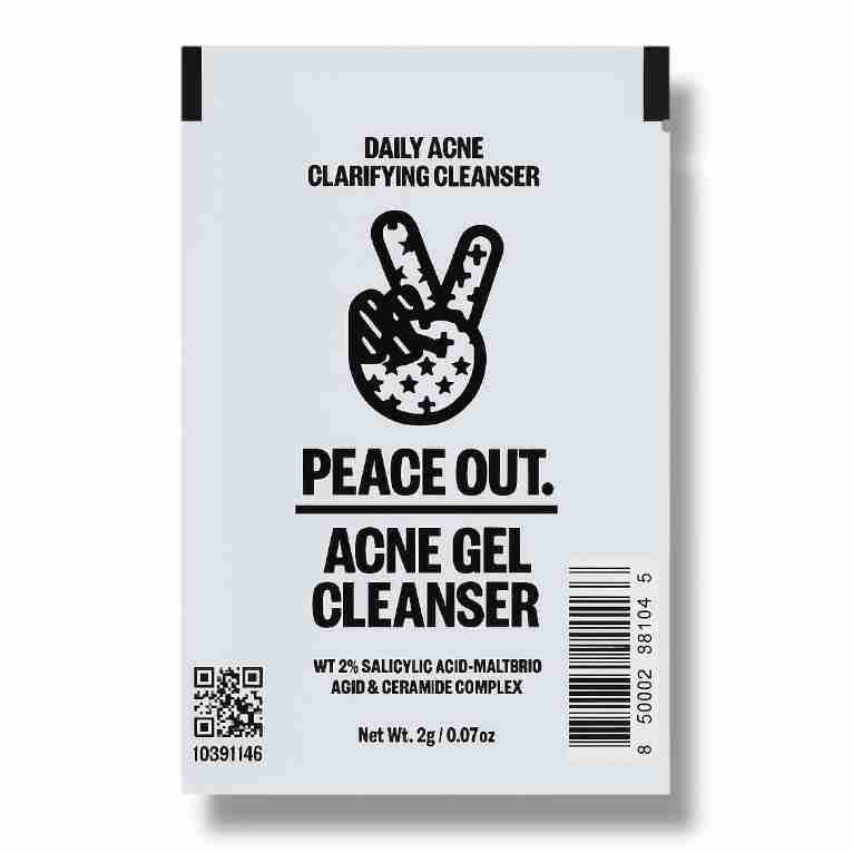 Peace out 2% Salicylic Acid Acne Gel Cleanser Sample 2ml