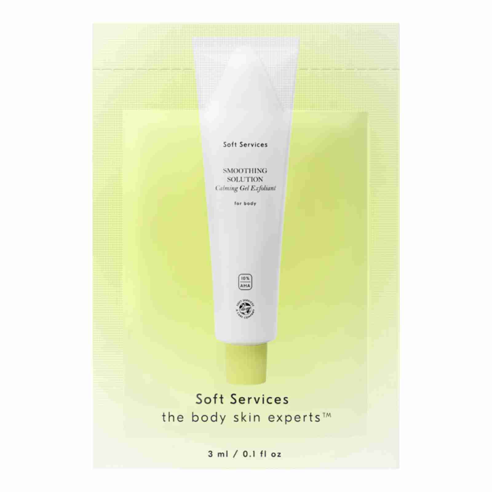 Soft services smoothing solution AHA chemical peel body exfoliator sample