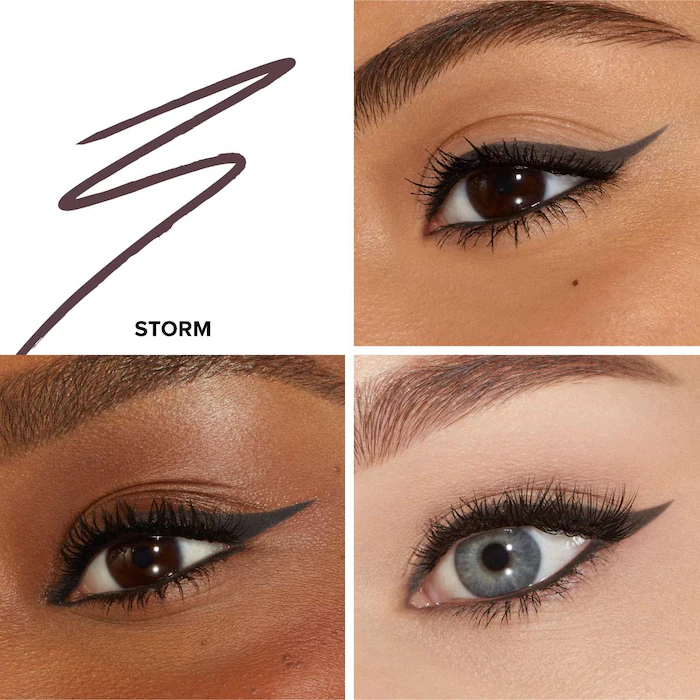 eyes wearing Too Faced Killer Liner 36 Hour Waterproof Gel Eyeliner in killer storm