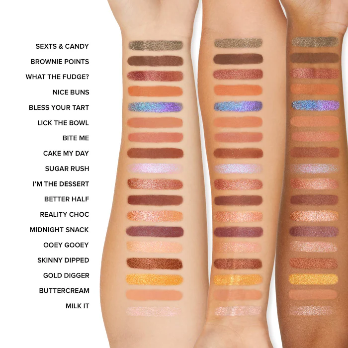 Too Faced Better Than Chocolate Eyeshadow swatches on arms