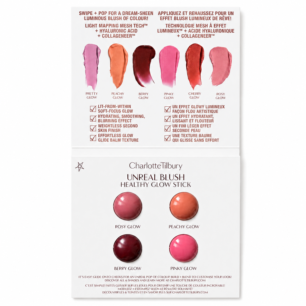 Charlotte Tilbury Unreal Blush Healthy Glow Stick Sample Card