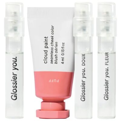 Glossier Cloud Paint Puff and You Fragrance Discovery Set
